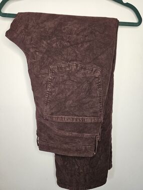 American Eagle Brown Corduroy Pants Stretch High Rise Size 12 Short